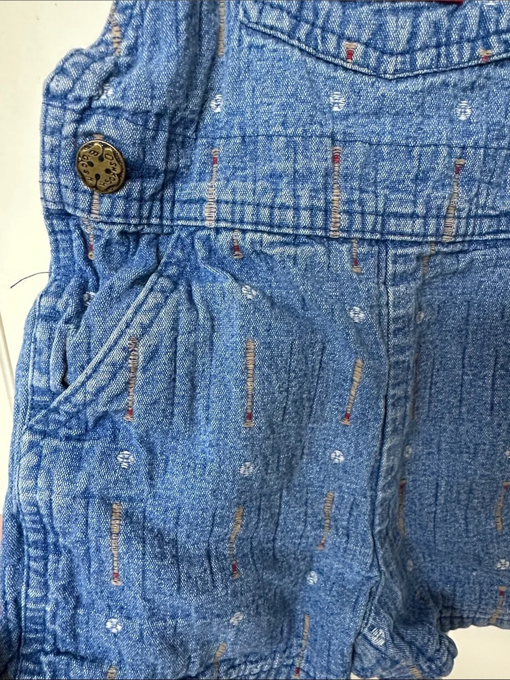 Vintage OshKosh overall in baseball print